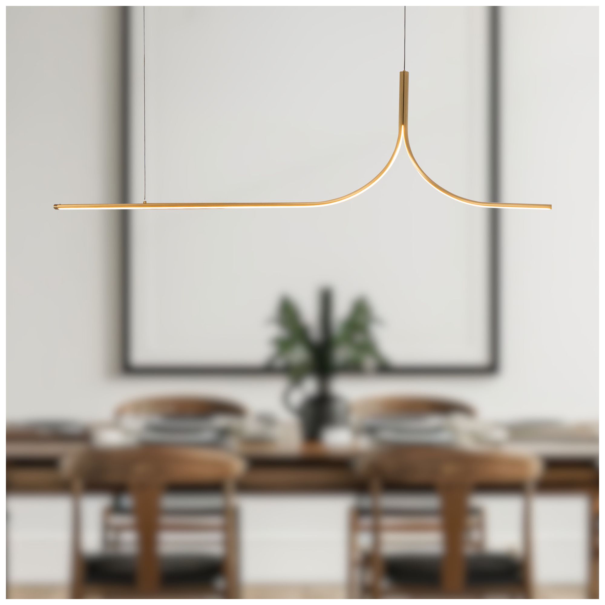 Image 6 Thread 5-ft Brushed Gold dimmable LED Linear Pendant with Remote Driver more views