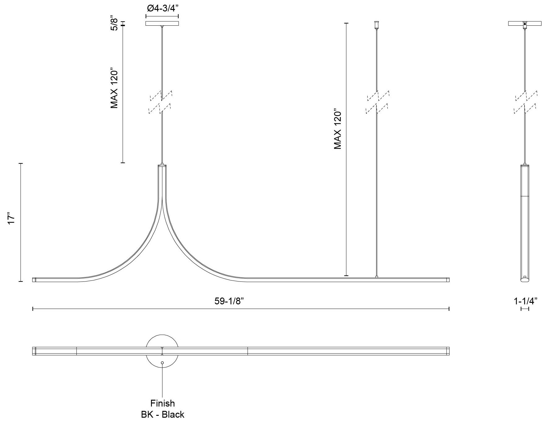 Image 7 Thread 5-ft Brushed Gold dimmable LED Linear Pendant with Remote Driver more views