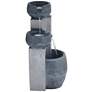 Three Bowl 31 1/2" High Gray Faux Stone Fountain with LED Light
