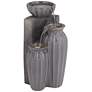 7_Three Bowls 26 1/2"H Dark Gray Three-Tier Outdoor LED Floor Fountain more views