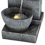 5_Three Bowls 32 1/4" High Gray Faux Stone Cascading LED Floor Fountain more views