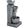 Three Bowls 32 1/4" High Gray Faux Stone Cascading LED Floor Fountain