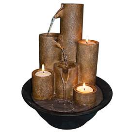 Image1 of Three Candles Tabletop Candle 11" High Fountain