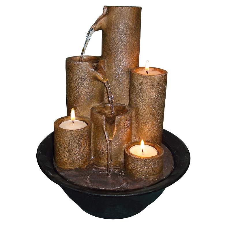 Image 1 Three Candles Tabletop Candle 11 inch High Fountain