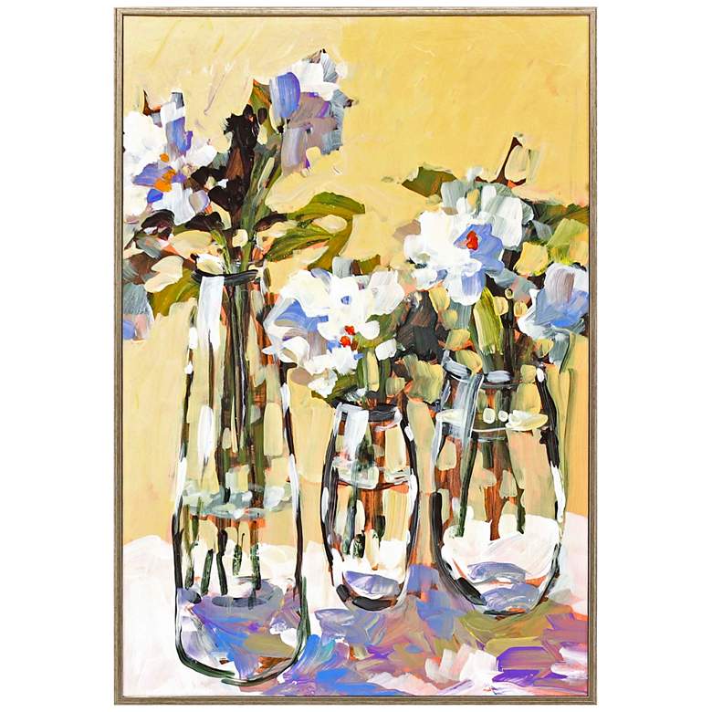 Image 3 Three Flower Vases 36"H Framed Giclee Hand-Finished Wall Art