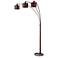 Three Light Arc Rust Floor Lamp