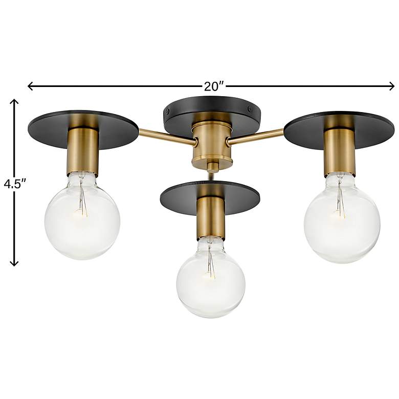 Image 7 Three Light Semi-Flush Mount more views