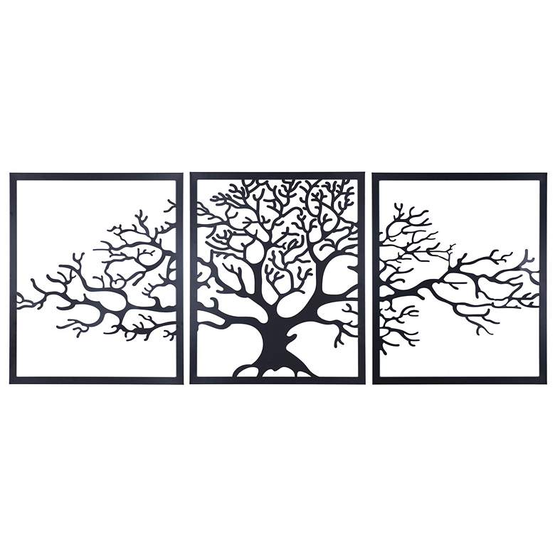 Image 1 Three Paneled Tree Metal Wall Décor