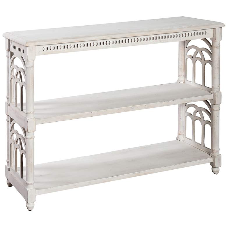 Image 1 Three Tier Console Table - White with Distressing