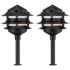 Three-Tier Pagoda 11" High Black LED Path Lights Set of 2