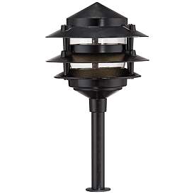 Image3 of Three-Tier Pagoda 11" High Black Modern LED Landscape Path Light