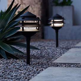 Image2 of Three-Tier Pagoda 11" High Black Modern LED Landscape Path Light
