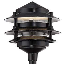 Image4 of Three-Tier Pagoda 11" High Black Modern LED Landscape Path Light more views