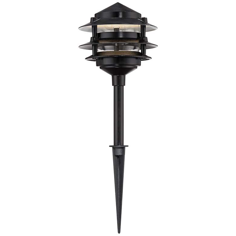 Image 6 Three-Tier Pagoda 11" High Black Modern LED Landscape Path Light more views