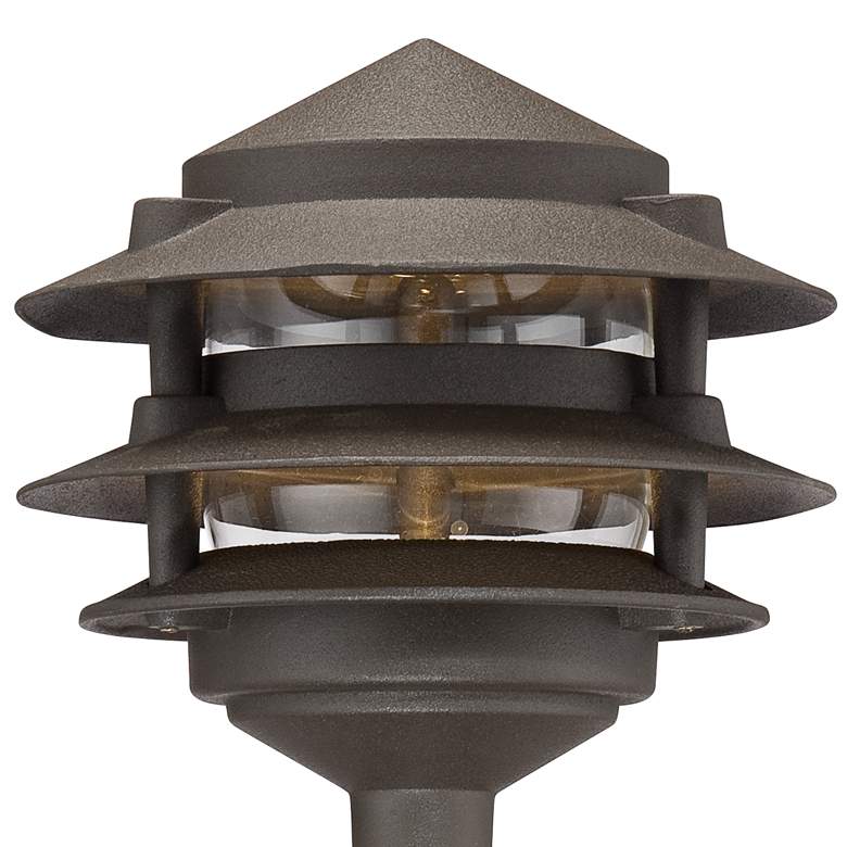 Image 4 Three-Tier Pagoda 11 inch High Bronze LED Landscape Path Light more views