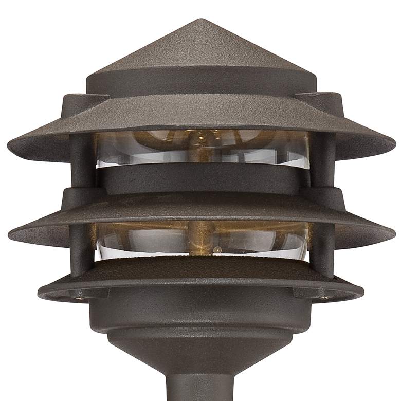 Image 4 Three-Tier Pagoda 11" High Bronze LED Landscape Path Light more views