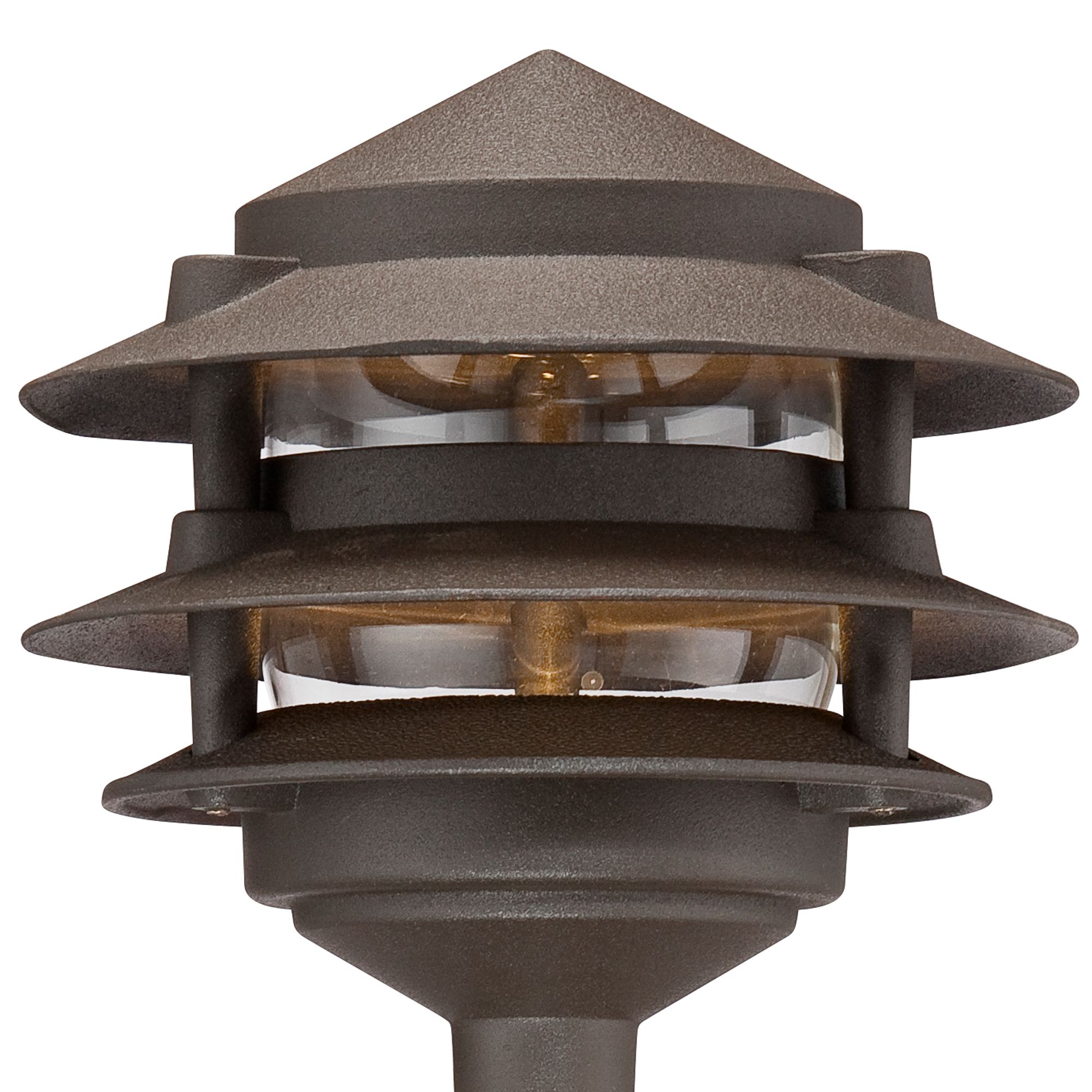 ThreeTier Pagoda 11" High Bronze LED Path Lights Set of 2 235V4