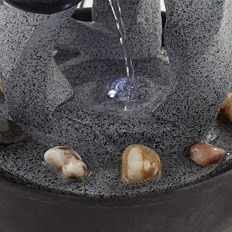 Image 4 Three Twist Column 11" High LED Cascading Tabletop Fountain more views