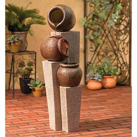 Image1 of Three Urn and Pillar Cascade35 1/2"H Outdoor/Indoor Fountain