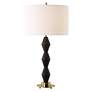 2_Threefold 29 3/4" Black Stone Table Lamp