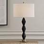 1_Threefold 29 3/4" Black Stone Table Lamp