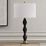 3_Threefold 29 3/4" Black Stone Table Lamp more views