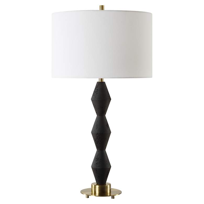 Image 4 Threefold 29 3/4" Black Stone Table Lamp more views