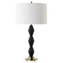 4_Threefold 29 3/4" Black Stone Table Lamp more views