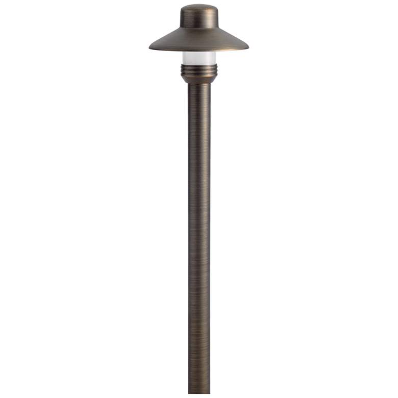 Image 1 Thrift 17 1/4" High Centennial Brass Small Hat Path Light