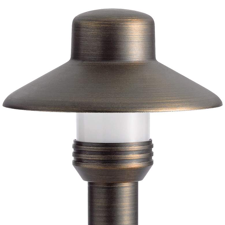 Thrift 17 1/4&quot; High Centennial Brass Small Hat Path Light more views