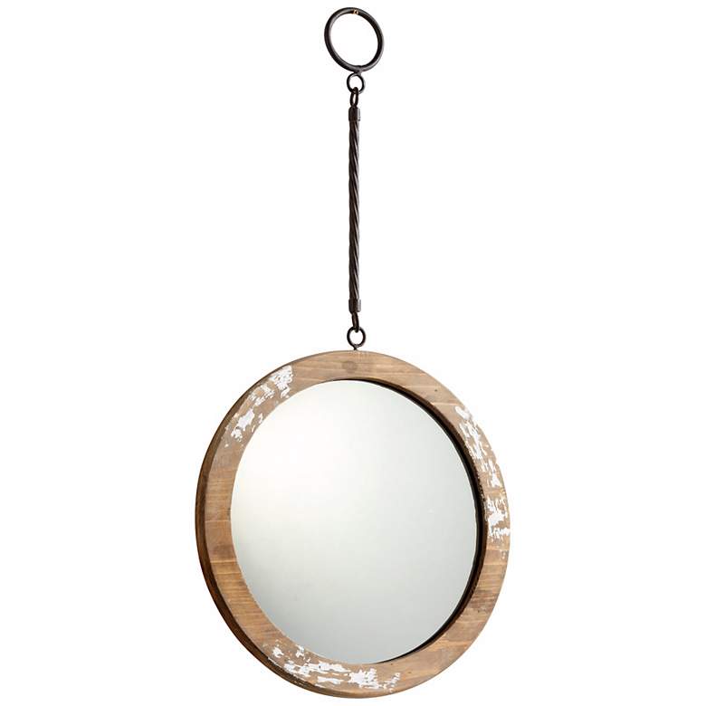 Image 1 Thru the Looking Glass 9 inch Round Antique White Wall Mirror