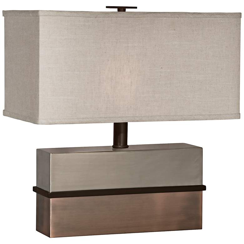 Image 1 Thumprints Capricorn Nickel and Bronze Accent Table Lamp