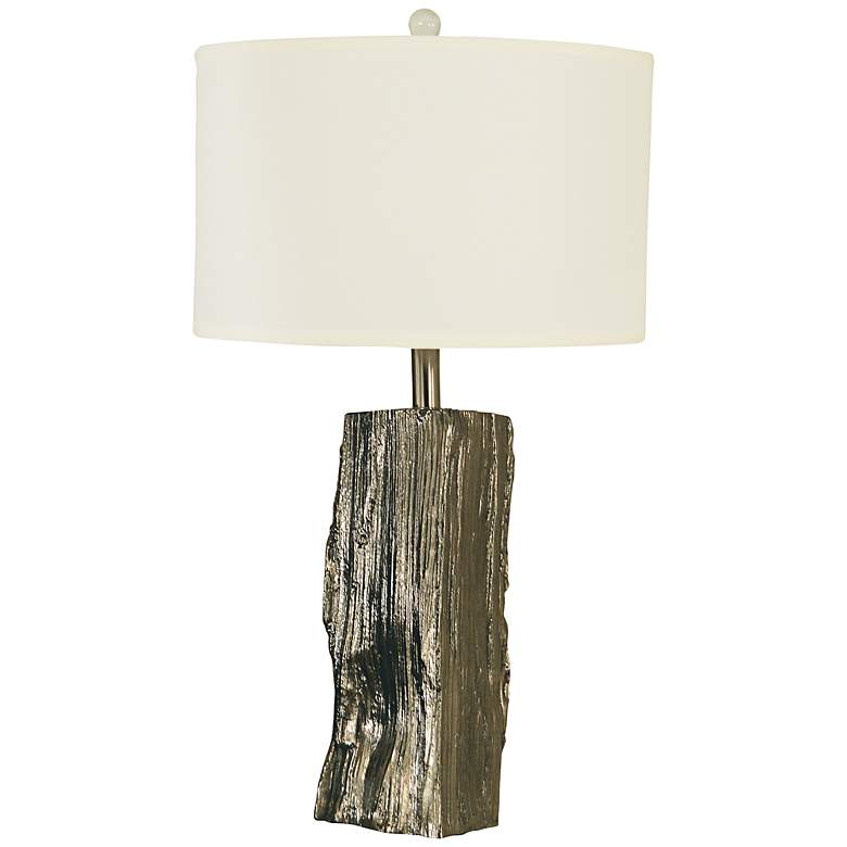 Image 1 Thumprints Driftwood Polished Nickel Table Lamp