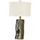 Thumprints Driftwood Polished Nickel Table Lamp