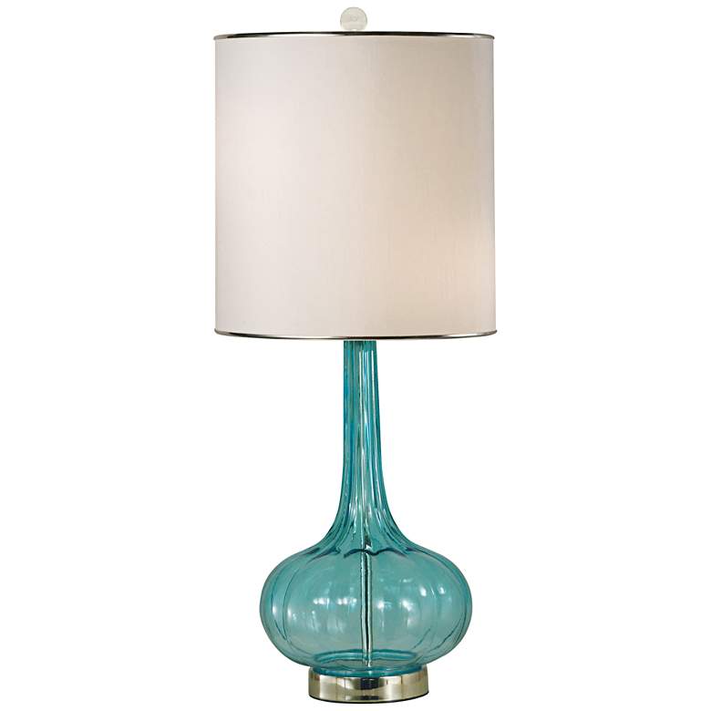 Image 1 Thumprints Isabella Turquoise Blown Glass Table Lamp