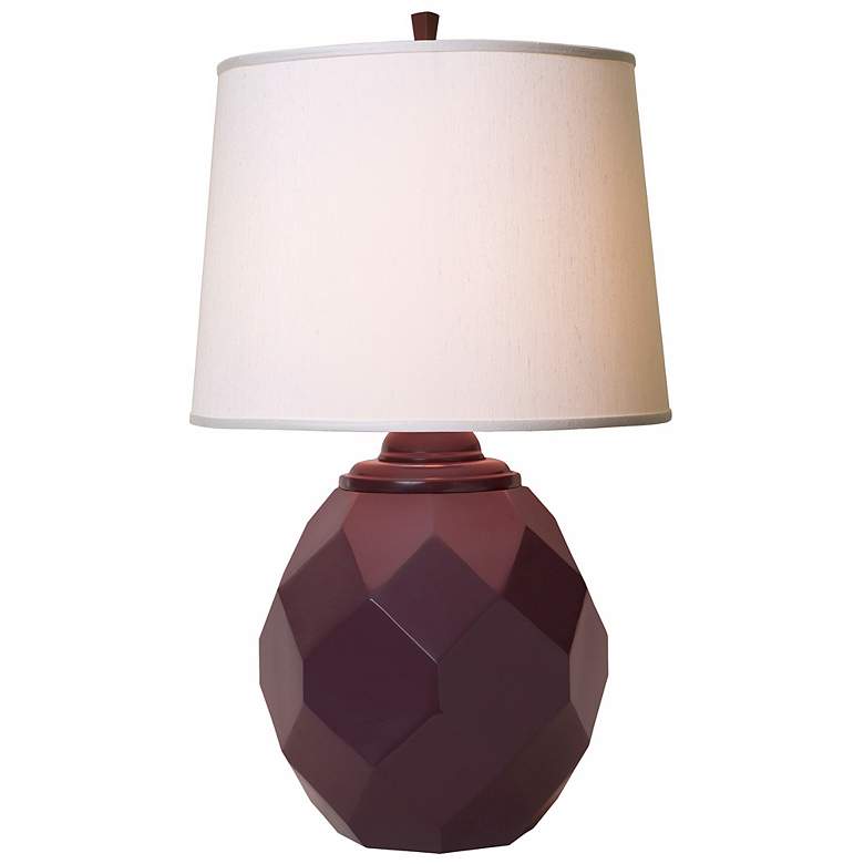 Thumprints Jewel Cast Metal Eggplant Purple Table Lamp