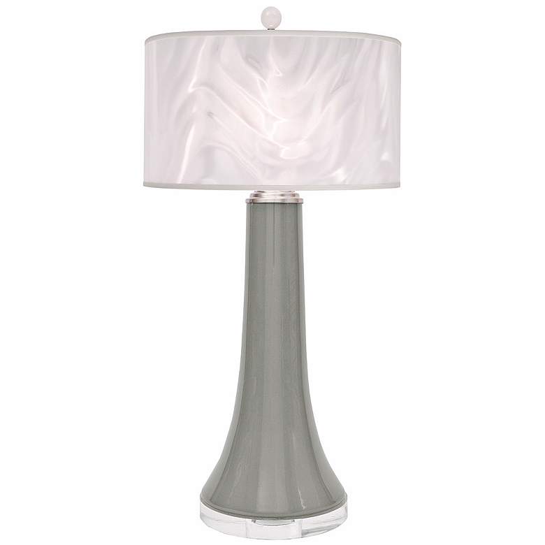 Image 1 Thumprints Juicy Slate Gray Glasswirl Shade Table Lamp
