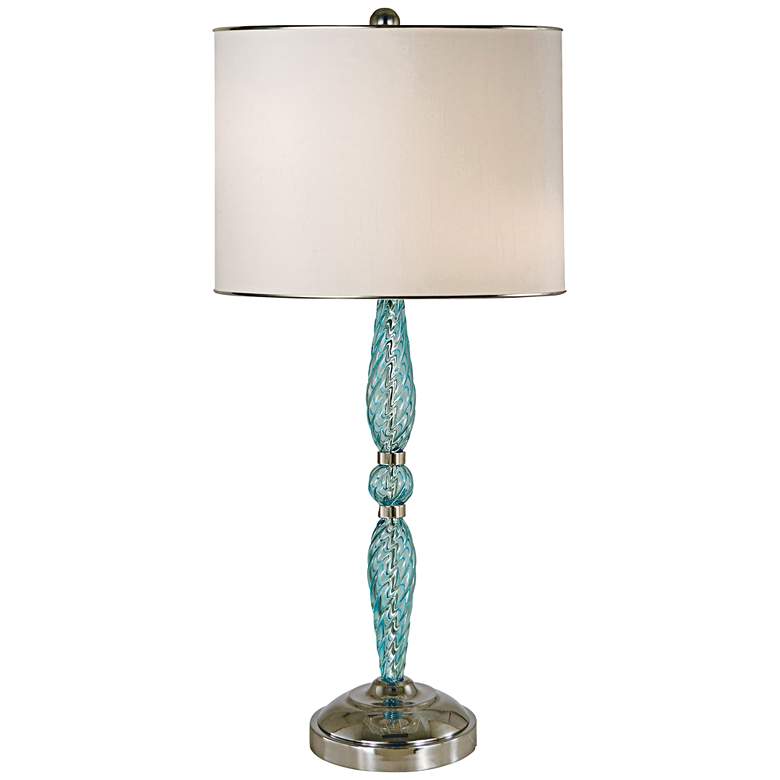 Image 2 Thumprints Juliet 28 1/2" Turquoise Blue Blown Glass Table Lamp
