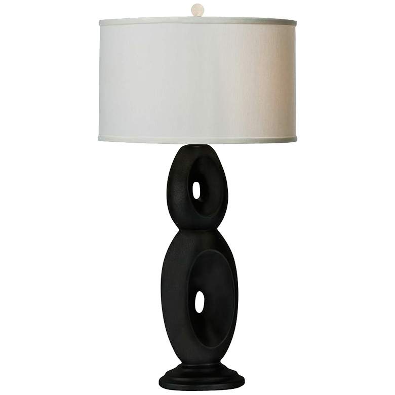 Image 1 Thumprints Loop Ceramic With Black Glaze Table Lamp