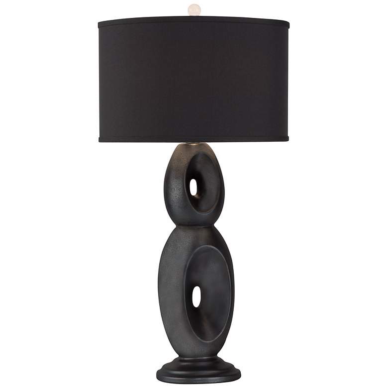 Image 1 Thumprints Loop Graphite With Black Shade Table Lamp