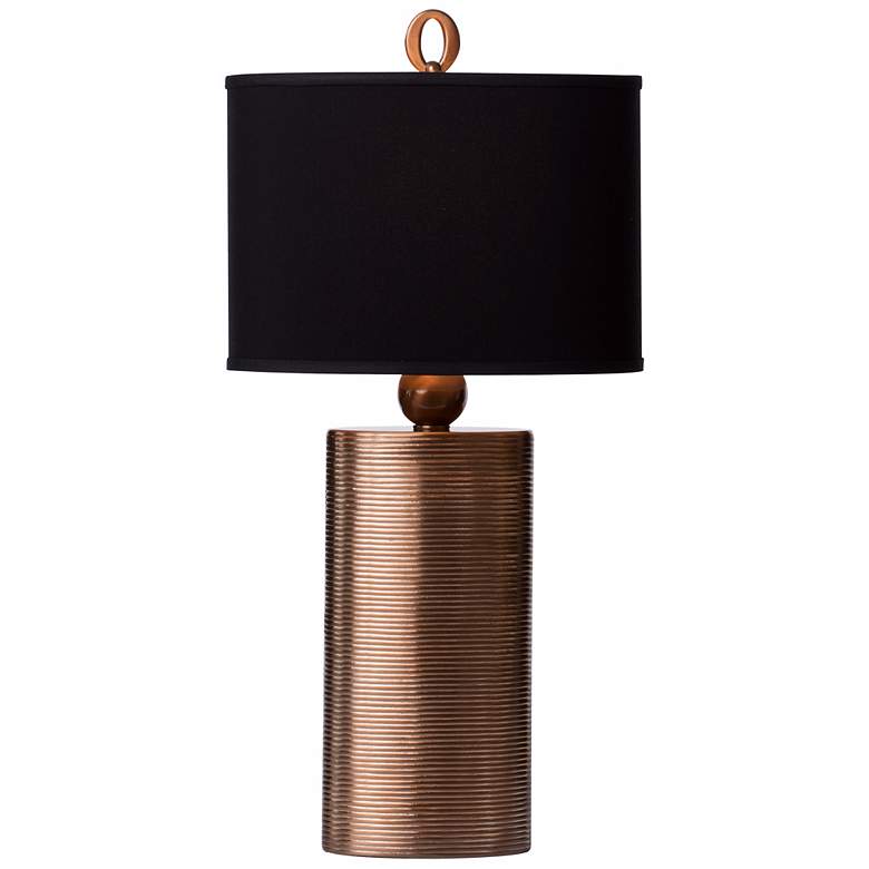 Image 1 Thumprints Mirage Black Shade Cast Metal Copper Table Lamp