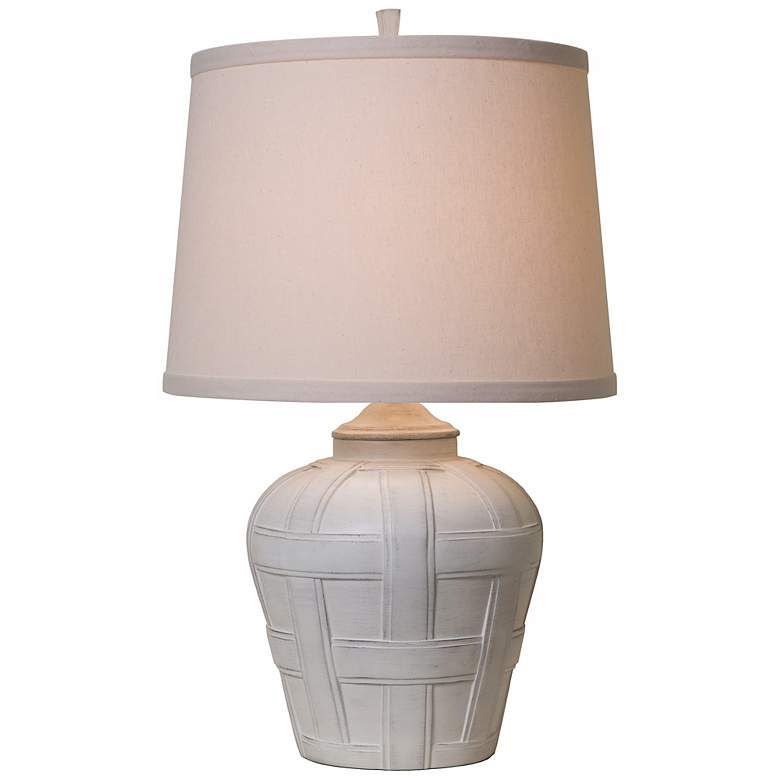 Image 1 Thumprints Seagrove Distressed White Table Lamp