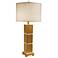 Thumprints Tahiti BambooTable Lamp with White Round Shade