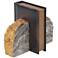 Thunder Egg Gray Marble Faux Stone Bookends Set of 2