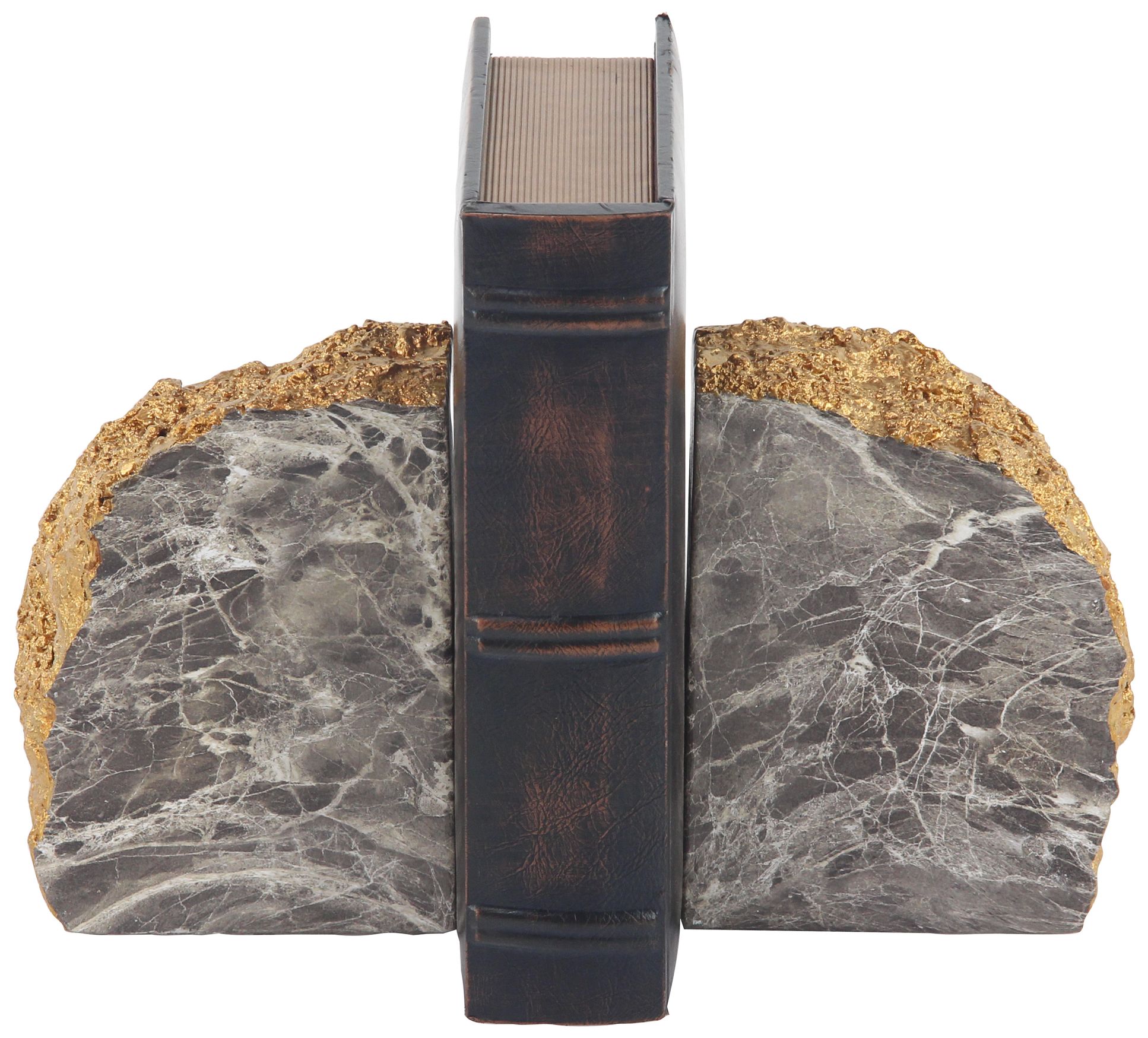 Image 4 Thunder Egg Gray Marble Faux Stone Bookends Set of 2 more views