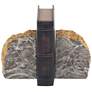 Thunder Egg Gray Marble Faux Stone Bookends Set of 2