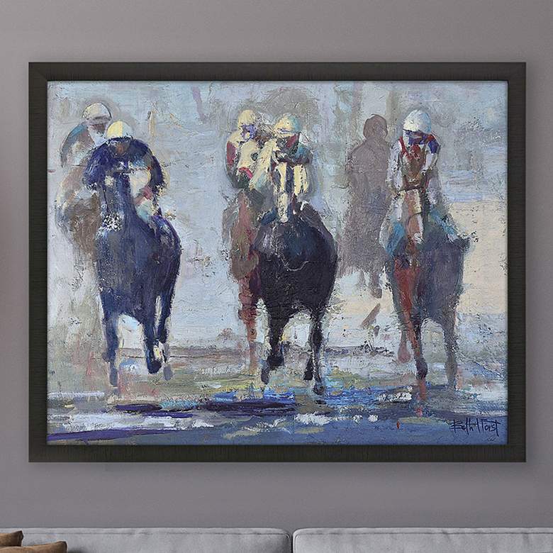 Image 2 Thunder Run 45" High Wood Framed Giclee Canvas Wall Art