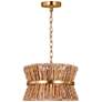 1_Thurlo 14 1/4"W Satin Brass and Natural Abaca Pendant Light