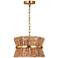 Thurlo 14 1/4"W Satin Brass and Natural Abaca Pendant Light