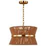 Thumbnail3 of Thurlo 14 1/4"W Satin Brass and Natural Abaca Pendant Light more views